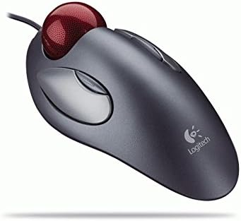 Logitech Trackman Mermer Trackball Mouse-4 Programlanabilir Düğmeli, Bilgisayarlar için Kablolu USB Ergonomik Fare