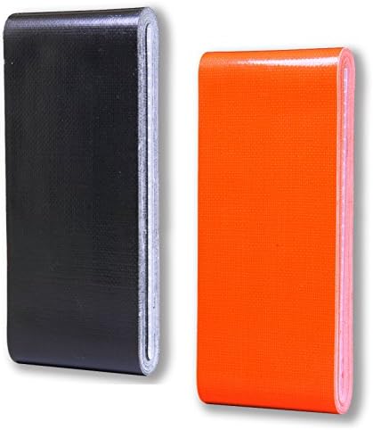 RediTape Seyahat Boyutu Koli Bandı Renkleri 2'li Paket (Siyah ve Neon Turuncu) - Cep Boyutunda Düz Mini Rulo - Onarımlar için