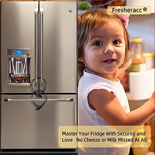 Buzdolabı Dolap Kapı Kilidi Tuşları ile, Fresheracc Buzdolabı Mandalı Bebek Çocuk Çocuk Geçirmez Güvenlik Kablo Kilitleri için