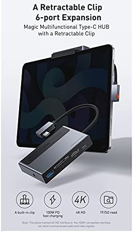 FENXİXİ USB Tip C HUB için 4 K HD TF SD kart okuyucu Geri Çekilebilir Klip USB C 3. 0 Adaptörü Dock İstasyonu Splitter