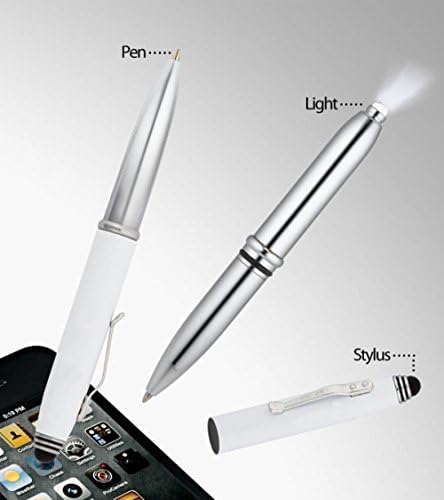 WixGear Üç Fonksiyonlu Kalem-LED El Feneri ve Kalem (Tunç)ile Dokunmatik Ekranlar için Stylus Kalem