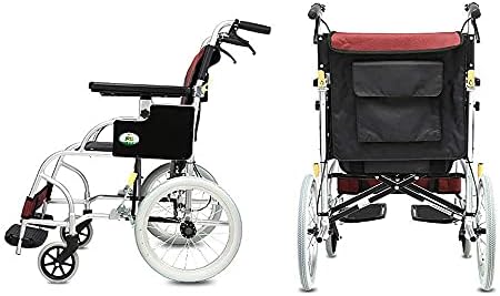 LXDZXY Tekerlekli Sandalyeler, tekerlekli Taşıma Katlanır Taşınabilir Seyahat Sandalye Alüminyum Alaşım Yaşlı Depolama Arabası