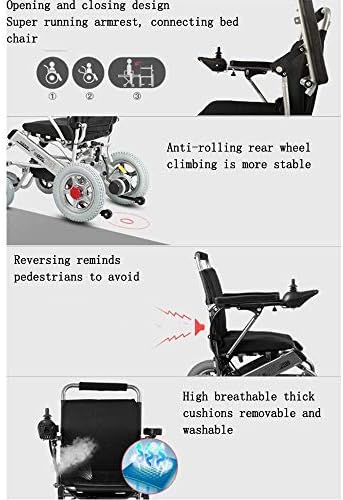 SISHUINIANHUA Katlanır Taşınabilir Sürücü Elektrikli Tekerlekli Sandalye Seyahat Tekerlekli Sandalye Lityum ıyon Pil (20A) kol