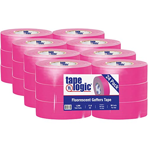 Tape Logic Gaffers Tape, 11,0 Mil, 2 x 50 yds, Floresan Pembe, 24 / Kutu