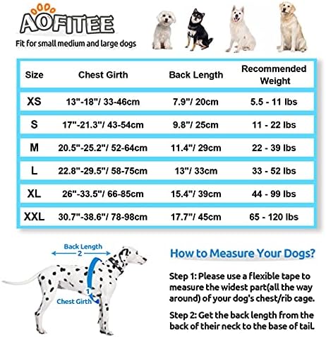 AOFITEE Köpek Can Yeleği Yırtılmaz Köpek Can Yeleği, Yansıtıcı Şeritler ve Kurtarma Kolu ile Güvenlik Pet Cankurtaran Koruma,