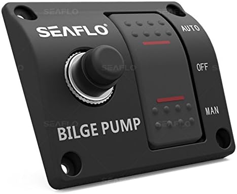 SEAFLO 3-Way Sintine Pompası Anahtarı Paneli (Otomatik-Off-Manuel) 12 v 24 v w/Dahili 15A Devre Kesici