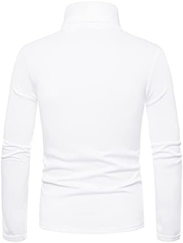 Ozmmyan Gömlek Erkekler ıçin Polar Kazak Yüksek Boyun Düz Renk Ince Uzun Kollu erkek Dip T Shirt