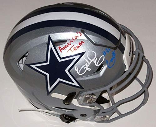 Ezekiel Elliott İmzalı Dallas Cowboys Riddell Speed Flex Otantik Kask W / Amerika'nın Takımı Beckett Tanık İmzalı NFL Kaskları