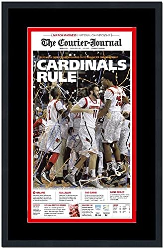 Çerçeveli Kurye-Dergi Kardinaller Kuralı Louisville 2013 NCAA Ulusal Şampiyonları 17x27 Gazete Kapak Fotoğrafı Profesyonelce