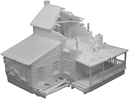 Outland Modelleri Demiryolu Manzara Binası Hasarlı Kır Evi 1:87 HO Ölçeği