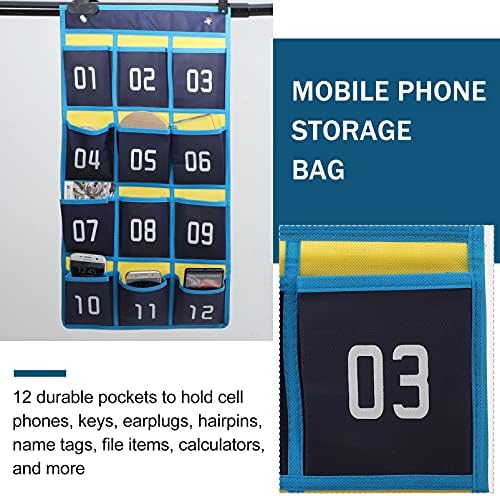 Toyvıan 1 PC Kapı Duvar Depolama Ajanda ile 12 Cep asılan saklama çantası için Cep Telefonları asılan depolama Organizatör