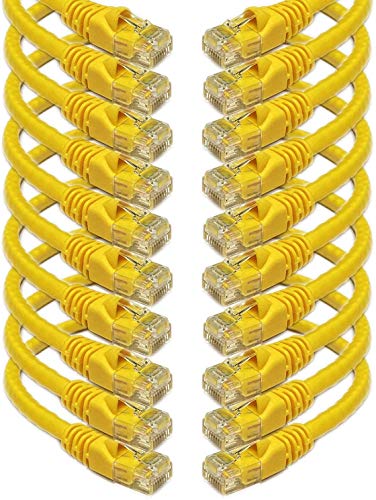 Sarı Renkte ıMBAPrice - Cat6 RJ45 Snagless Ethernet Patch Kablo ( 2 Fit) - 10 Paket