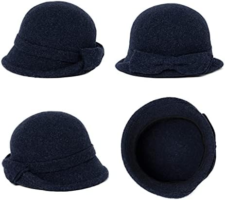 Fancet Bayan Yün Karışımı Kış Kova 1920 s Vintage Derby Şapka Fedora Yuvarlak Güz Melon 55-59 cm