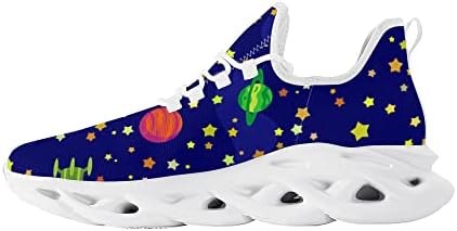 Renkli Uzay Sevimli Galaxy Güneş Sistemi erkek Flex Kontrol Sneakers Hafif Nefes Spor Ayakkabı Örgü Bıçak Koşu yürüyüş ayakkabısı