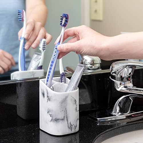 zccz Banyo için Diş Fırçası Tutacağı-Elektrikli Diş Fırçası ve Diş Macunu Tutacağı-Banyo Tezgah Kupası Organizatörü Tıraş Makinesi