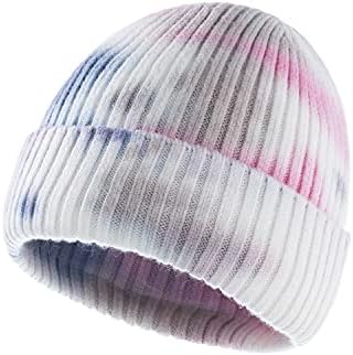 ChenXı Mağaza Kadın Yuvarlak Renkli Kış Örme Bere Dikişli Kadife Pom Sıcak Faux Kürk Şapka