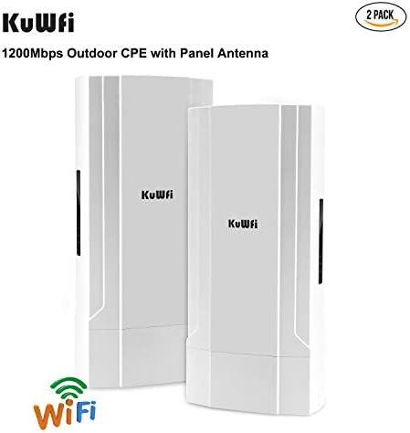 KuWFi 2-Pack Açık 5 KM Noktadan Noktaya Kablosuz Köprü Yüksek Güç Kablosuz Erişim Noktası 11AC 1200 Mbps 2.4&5.8 G Genişletici