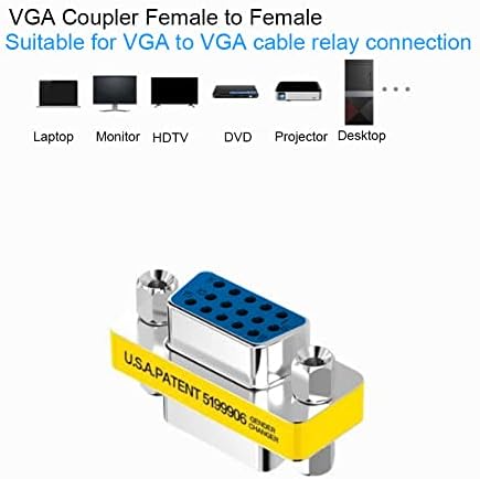 VGA Çoğaltıcı Dişi Konnektör 1-Pack, UV-KABLO HD15 VGA/SVGA KVM Kadın Kadın Cinsiyet ile Altın Kaplama (1, 0.2)