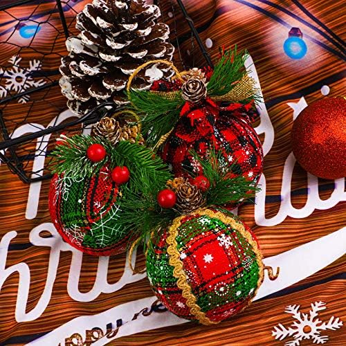 Elcoho 9 Parça Noel Topu Süsler Noel Ağacı Asılı Baubles Rustik Süsler Kırılmaz Noel Ağacı Süsler Noel Süslemeleri için