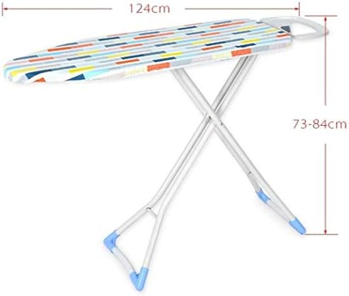 ZQCM Metal Ütü Masası, Taşınabilir Dayanıklı Ütü Masası Tek Tıklamayla Katlanır Ütü Masası, Renkli Çizgili Kumaş Kapak, 12434.584