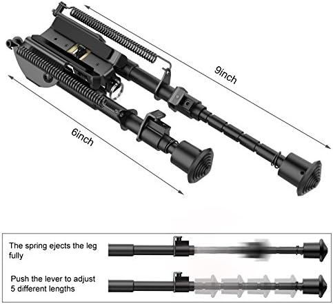 XAegis 2 in 1 Bipod 6 İnç için 9 İnç Ayarlanabilir Tüfek Bipod ile Picatinny MLOK Keymod Ray Montaj Adaptörü Dahil