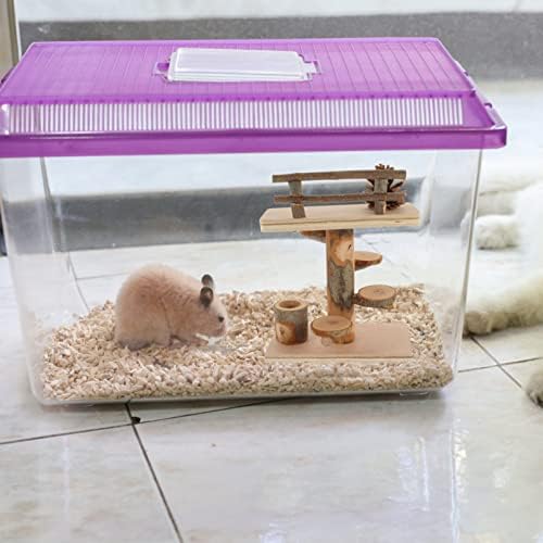 Balacoo 1 Takım hamster kafesi Süslemeleri Ahşap Küçük Hayvanlar Standı Platformu Su Geçirmez Yüzey Pet Chinchilla Kulübe Hideout