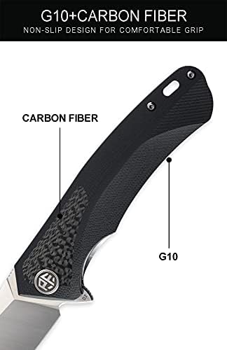 PF838C Taşlaşmış balık D2 çelik flipper katlama bıçaklar açık cep bıçak G10 + Karbon fiber kolu kamp avcılık EDC aracı