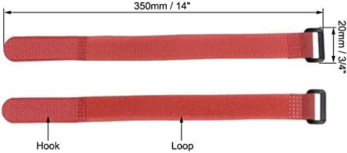 KFıdFran 5 adet Kanca ve Halka Kayışları, 3/4-inç x 14-inç Sabitleme Kayışları Yeniden Kullanılabilir Sabitleme Kablo Bağı(Kırmızı)