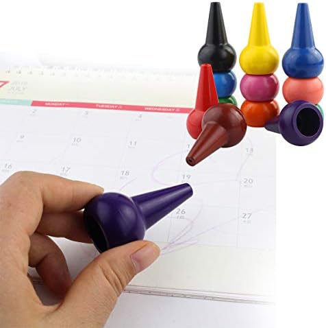 Yeni Yürümeye Başlayan Çocuklar için Wobe Parmak Boya Kalemi, Avuç İçi Kavrama Boya Kalemi 12 Renk Boya Boya Kalemi Çubukları