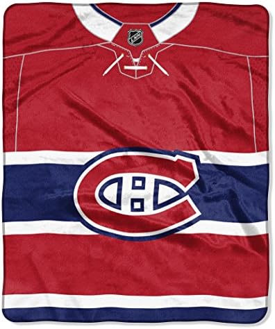 Kuzeybatı Şirketi NHL Montreal Canadiens Jersey Raşel Atma Battaniyesi, 50 x 60, Kırmızı