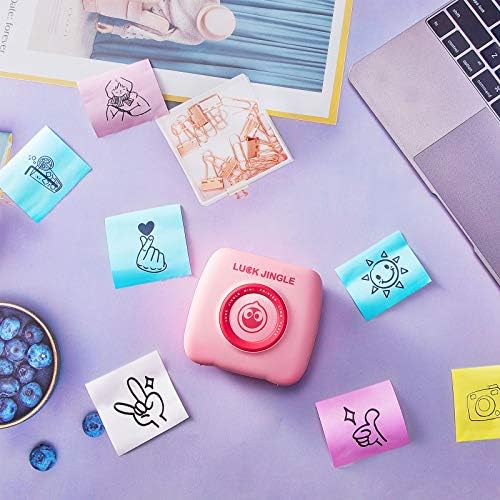 Luck Jingle Taşınabilir Mini Mobil Termal Yazıcı, Resim Etiketi Memo Makbuz Kağıdı Yazıcısı için Cep Kablosuz Termal Yazıcı,