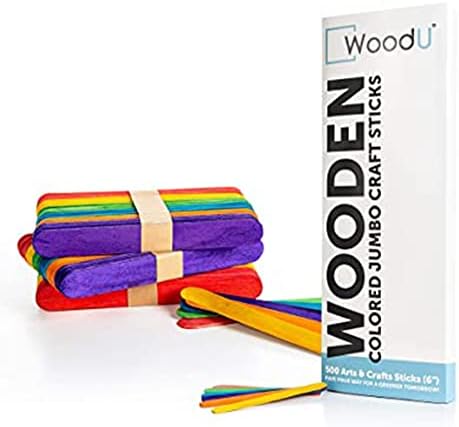 Woodu Çok Renkli Popsicle Sticks Çocuklar için Sanat-Renkli Zanaat Sticks, buz Pop Dondurma Sticks için Ev Dekorasyon - Tedavi