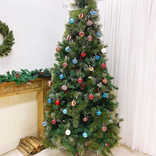 TURNMEON 30 Paket 6 Stilleri Noel Topları Süsler Seti, 2.36 Kırılmaz Noel Ağacı Topu Süsler Süslemeleri Dizeleri Asılı Noel Ağacı