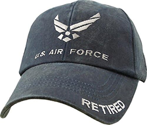 ABD Hava Kuvvetleri Emekli Yüzbaşı. Yıkanmış Denim Mavi, Denim Mavi, Bir Boyut En Uyar