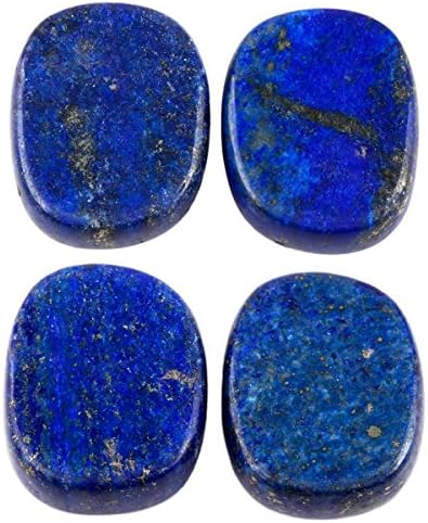 Rockcloud Şifa Kristal Lapis Lazuli 4 adet Kazınmış Çakra Taşları Palm Taş Reiki Dengeleme