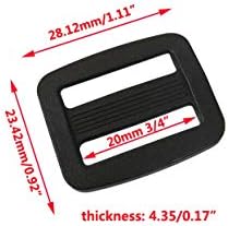 30 Pcs 3/4 İnç Siyah Plastik Tri-Glide Slaytlar Düğme Ayarlanabilir Dokuma Triglides Kaymak Toka için Kemer Sırt Çantası ve Çanta