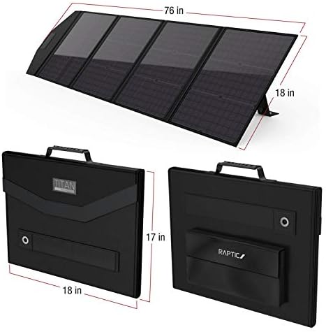 Raptic Titan Güneş 100X Paneli için Titan / Titan XL Taşınabilir Güç İstasyonu, 100 W Katlanabilir Solar Charger için USB Çıkışları