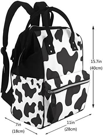 Siyah ve beyaz inek Mumya sırt çantası bebek bezi Tote çanta omuz Nappy çanta büyük kapasiteli bebek bakımı için