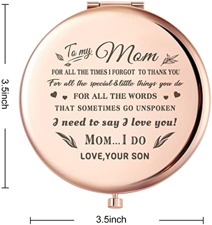 anneme Seni Seviyorum Demeyi Seviyorum Gül Altın Kompakt Ayna Oğlundan Anne için, Benzersiz Anlamlı Anne Anne için Hediyeler
