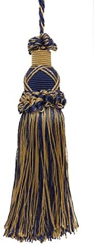 DÉCOPRO Dekoratif 5.5 İnç Anahtar Püskül, Koyu Lacivert, Altın İmparatorluk II Koleksiyonu Stil KTIC Renk: Lacivert Gold-1152
