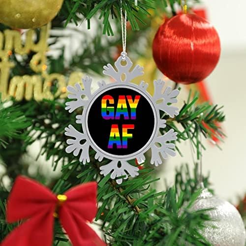LGBT Gay Pride AF Kar Tanesi Kolye Noel Asılı süsler Baskı Noel Ağacı Süslemeleri