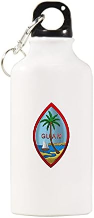 Guam Arması Hafif Alüminyum Spor Su Şişesi BPA İçermez Anahtarlık ve Vidalı Kapaklı 400ml