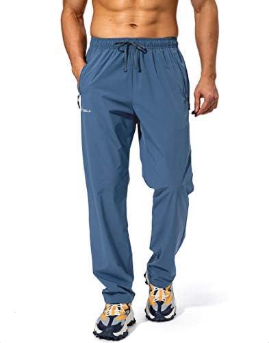 Pudolla erkek Egzersiz Atletik Pantolon Elastik Bel Koşu Koşu Pantolon Erkekler için Fermuarlı Cepler ile
