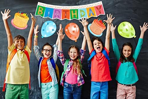 22 adet Mutlu Doğum Günü Bülten tahtası Renk Kek Kağıt Kesim Seti Doğum Günü Posteri Simge Duvar Sınıf Dekorasyon Takvim Bülten