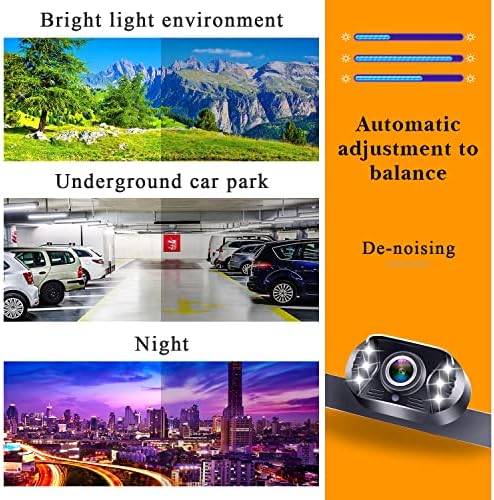 Geri görüş kamerası Araba HD Kamera Gizli Braketi 6 Otomatik LED ışıkları Süper Gece Görüş Hitch Dikiz Kamera Ön Görüş Kamerası