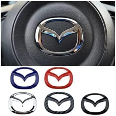 Film Araba Mazda Direksiyon Kapak Sticker ile Uyumlu Araba Direksiyon Amblem Logo Çerçeve Trim Mazda 3 6 ile uyumlu CX - 3 CX-5