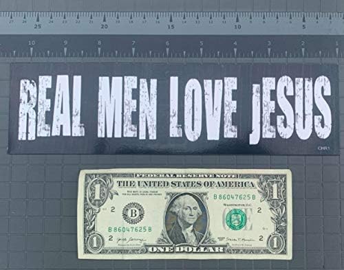 Dişli Tatz - Gerçek Erkekler İsa'yı Sever-Hıristiyan Araba Mıknatısı-ABD'de Profesyonel Olarak Üretilmiştir-Manyetik Çıkartma