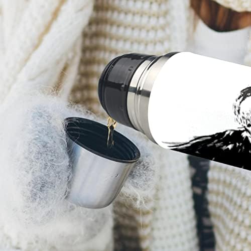 Lılıbeely 17 oz Vakum Yalıtımlı Paslanmaz Çelik Su Şişesi Spor Kahve Seyahat Kupa Flask Hakiki Deri Sarılmış BPA Ücretsiz, kuş