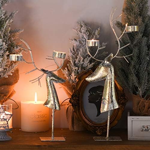 Şamdanlar İskandinav Noel Boynuzları Şamdan Altın Elk Mumluklar Dekorasyon Oturma Odası Masaüstü Süslemeleri Şamdan Tutucular