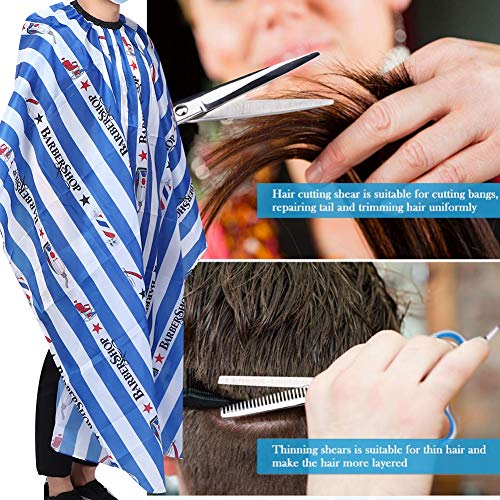 Saç Kesimi Makası Seti, Saç Kesme Seti, 11 Adet Kuaförlük Makas Seti inceltme makası Saç Fırçası ve Pelerin Saç Kesimi Aksesuarları